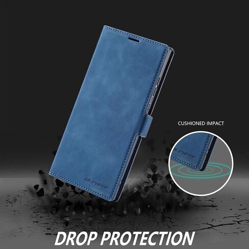 QLTYPRI Case for Samsung Galaxy S24, Premium PU Leather Cover TPU Bumper with Card Holder Kickstand Hidden Magnetic Adsorption Shockproof Flip Wallet Case for Samsung Galaxy S24 - Black in Kuwait