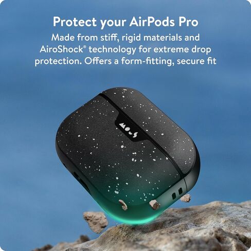 Mous – Airpods Pro 1 and 2 Case Cover with Keychain - Wireless Charging Compatible AirPods Pro Case for 2nd Generation/1st Generation AirPods (2022/2019) - Aramid Carbon Fibre in Saudi Arabia
