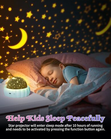 ضوء ليلي لجهاز عرض النجوم للأطفال، ألعاب للأولاد والبنات من عمر 3-8 سنوات، 3 سمات عرض و7 أوضاع إضاءة تدور 360 درجة، ضوء ليلي للأطفال، ضوء نجمة المجرة لديكور غرفة السقف in Kuwait