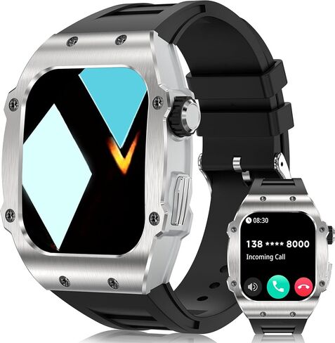 Smart Watch (Dial/Call) Outdoor Sports Watch for Men Waterproof Smartwatches 1.91 Super Large HD Touch Screen Heart Rate and Sleep Monitor Bluetooth Call for iOS Android Phone，55 Orange in Saudi Arabia