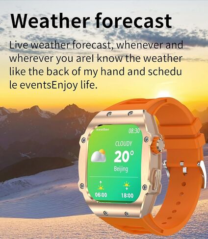 Smart Watch (Dial/Call) Outdoor Sports Watch for Men Waterproof Smartwatches 1.91 Super Large HD Touch Screen Heart Rate and Sleep Monitor Bluetooth Call for iOS Android Phone，55 Orange in Saudi Arabia