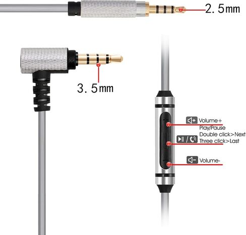 QC45 Coiled Audio Cable Compatible with Bose QC35 QC25 NC700 JBL E45BT E55BT E65BTNC 750NC Headphones 2.5mm to 3.5mm in-line Mic Control Extension Aux Cord(4.2ft-8ft) in Kuwait