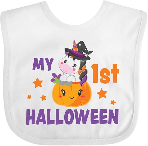inktastic My 1st Halloween with Unicorn Witch Baby Bib in Saudi Arabia