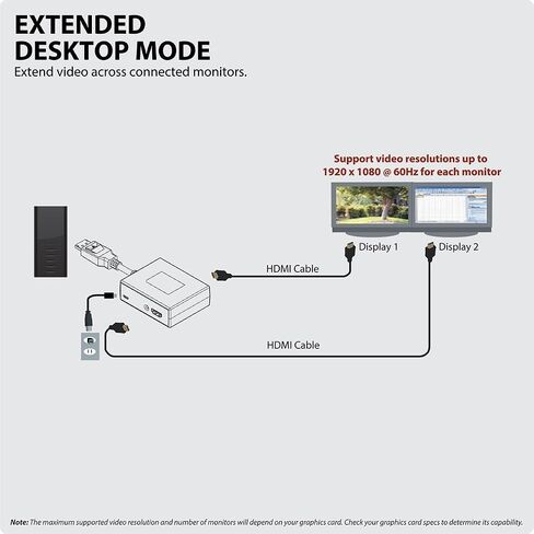 Tripp Lite 2-Port DisplayPort to HDMI Multi-Stream Transport (MST) Hub, DP 1.2 to HDMI, 3840x2160 4K x 2K @ 24/30Hz (B156-002-HD-V2) in Saudi Arabia