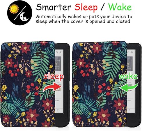 Ultra-Thin Case for Kobo Clara Colour/Clara BW/Clara 2E PU Leather Cover with Auto Wake & Sleep/Magnetic Closure fits 6 inch Kobo Calra (Model N367 / N365 / N506) (Gentleman Black) in Kuwait