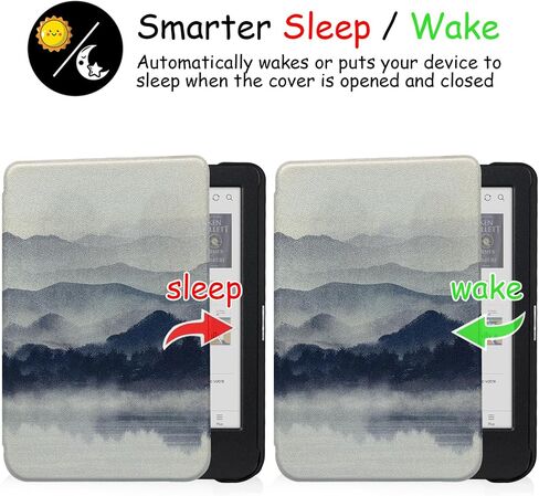 Ultra-Thin Case for Kobo Clara Colour/Clara BW/Clara 2E PU Leather Cover with Auto Wake & Sleep/Magnetic Closure fits 6 inch Kobo Calra (Model N367 / N365 / N506) (Gentleman Black) in Saudi Arabia