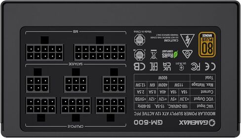 GAMEMAX GM Series Power Supply, Semi-Modular, 80 Plus Bronze, GM-500 Modular, Black in Saudi Arabia