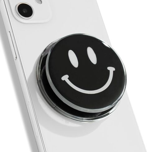Magsafe Compatible Mobile Phone Grip Stand Holder Cute Smile Face Shape Expandible Collapsible for Kindle Smartphone Tablet Cell Phone Accessory (Baby Pink) in Saudi Arabia