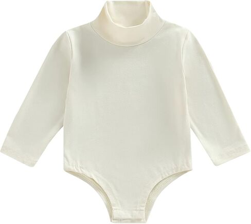 Newbron Baby Boy Girl Fall Winter Oneise Clothes Long Sleeve Turtleneck Solid Color Bodysuit Romper Casual Jumpsuit in Kuwait