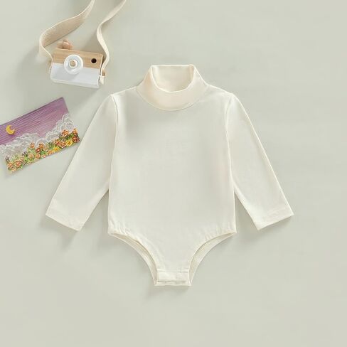 Newbron Baby Boy Girl Fall Winter Oneise Clothes Long Sleeve Turtleneck Solid Color Bodysuit Romper Casual Jumpsuit in Kuwait