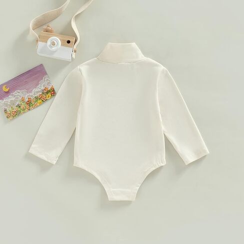 Newbron Baby Boy Girl Fall Winter Oneise Clothes Long Sleeve Turtleneck Solid Color Bodysuit Romper Casual Jumpsuit in Kuwait