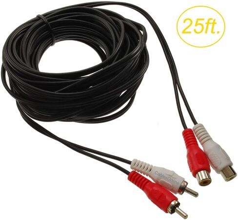 CablesOnline 3ft 2-RCA Male to 2-RCA Female Red/White Audio Extension Cable, (AV-E403RW) in Kuwait