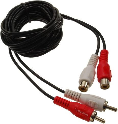 CablesOnline 3ft 2-RCA Male to 2-RCA Female Red/White Audio Extension Cable, (AV-E403RW) in Kuwait
