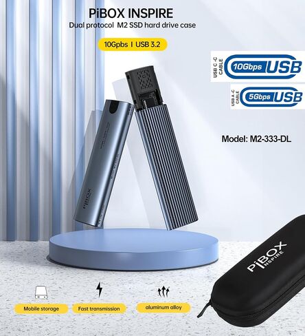pibox India NVME M2 Enclosure Fan, NVMe SSD Enclosure - USB 3.2 10Gbps, Tool-Free M.2 NVMe Case, PCI-E NVMe Reader, USB-C, Supports M & B&M Keys, 2230/2242/2260/2280 SSDs Powerful -RTL9210 in Kuwait