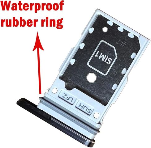 Dual SIM Card Tray Holder Slot Replacement for Samsung Galaxy S22 Ultra (Burgundy) Waterproof Rubber Ring and Card Pin in Saudi Arabia