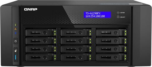 QNAP TS-h1290FX-7232P-64G-US 12 Bay U.2 NVMe/SATA All-Flash Desktop NAS مثالية لبيئات المكاتب، وتحرير الفيديو التعاوني 4K/8K، ومشاركة الملفات in Kuwait