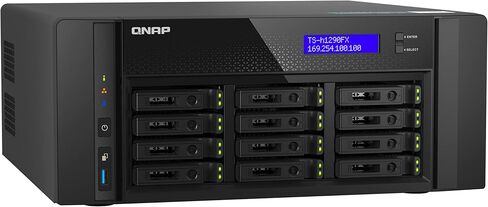 QNAP TS-h1290FX-7232P-64G-US 12 Bay U.2 NVMe/SATA All-Flash Desktop NAS مثالية لبيئات المكاتب، وتحرير الفيديو التعاوني 4K/8K، ومشاركة الملفات in Kuwait