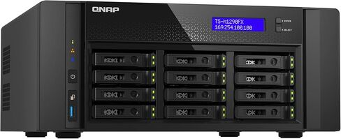QNAP TS-h1290FX-7232P-64G-US 12 Bay U.2 NVMe/SATA All-Flash Desktop NAS مثالية لبيئات المكاتب، وتحرير الفيديو التعاوني 4K/8K، ومشاركة الملفات in Kuwait