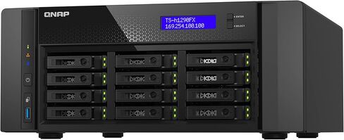 QNAP TS-h1290FX-7232P-64G-US 12 Bay U.2 NVMe/SATA All-Flash Desktop NAS مثالية لبيئات المكاتب، وتحرير الفيديو التعاوني 4K/8K، ومشاركة الملفات in Kuwait