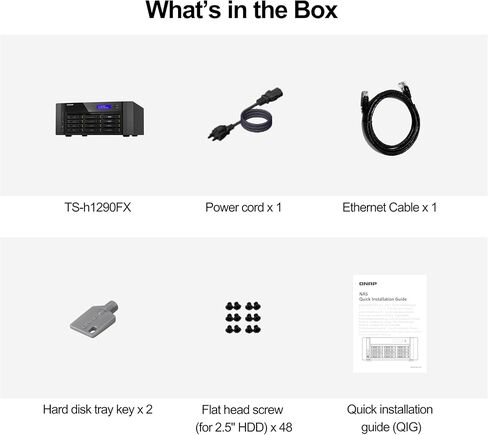 QNAP TS-h1290FX-7232P-64G-US 12 Bay U.2 NVMe/SATA All-Flash Desktop NAS مثالية لبيئات المكاتب، وتحرير الفيديو التعاوني 4K/8K، ومشاركة الملفات in Kuwait