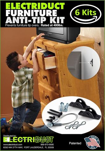 Furniture Anti-Tip Kit - 400 Pound Falling Furniture Prevention Device in Saudi Arabia