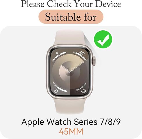 8 عبوات من الحافظة اللامعة المتوافقة مع واقي الشاشة لساعة Apple Watch 44mm SE Series 6 5 4، غطاء ممتص للصدمات من البولي كربونات الصلب المدمج في ملحقات الساعة الذكية من الزجاج المقسى للنساء والفتيات iwatch 44MM in Saudi Arabia