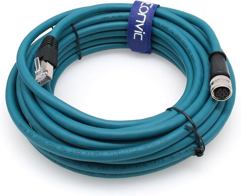 Eonvic M12 Ethernet Cable 8 Pin A Code Female to RJ45 Cat-7e Network High Flex Waterproof Cable Industrial Ethernet Automation Profibus Application (1M) in Saudi Arabia