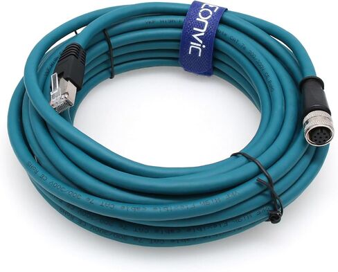 Eonvic M12 Ethernet Cable 8 Pin A Code Female to RJ45 Cat-7e Network High Flex Waterproof Cable Industrial Ethernet Automation Profibus Application (1M) in Saudi Arabia