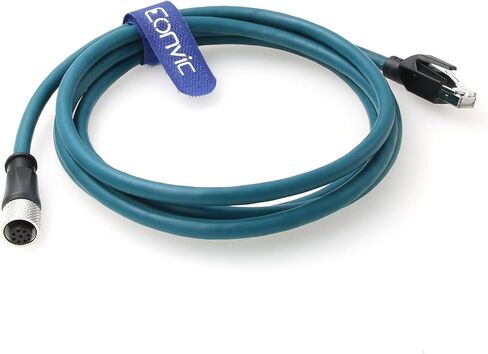 Eonvic M12 Ethernet Cable 8 Pin A Code Female to RJ45 Cat-7e Network High Flex Waterproof Cable Industrial Ethernet Automation Profibus Application (1M) in Saudi Arabia