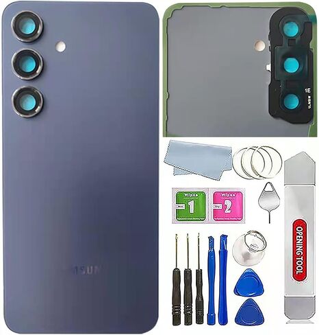 Galaxy S24 Back Glass Cover Replacement Waterproof Housing Door with Camera Glass Lens and Tape Parts for Samsung Galaxy S24 All Versions +Tools (Black) in Saudi Arabia