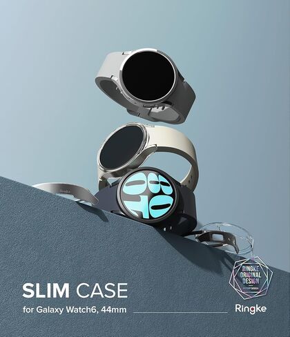 Ringke Slim [مادة مضادة للاصفرار / عبوتين] متوافق مع حافظة Samsung Galaxy Watch 6 (44 مم) غطاء شفاف متين وخفيف الوزن + لون إضافي للنساء والرجال - شفاف وكروم in Saudi Arabia