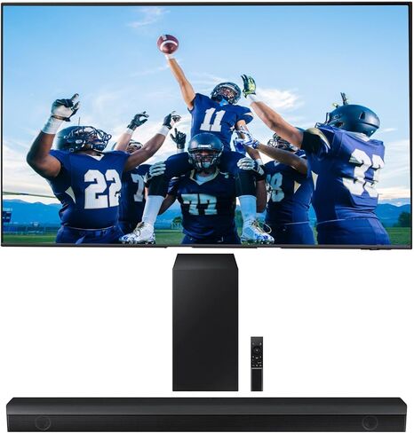 تلفزيون سامسونج QN55Q70CAFXZA 55 بوصة QLED 4K Quantum HDR ثنائي LED ذكي مع مكبر صوت HW-Q600C 3.1.2ch ومضخم صوت مع Dolby Atmos (2023) (مستعمل) in Saudi Arabia