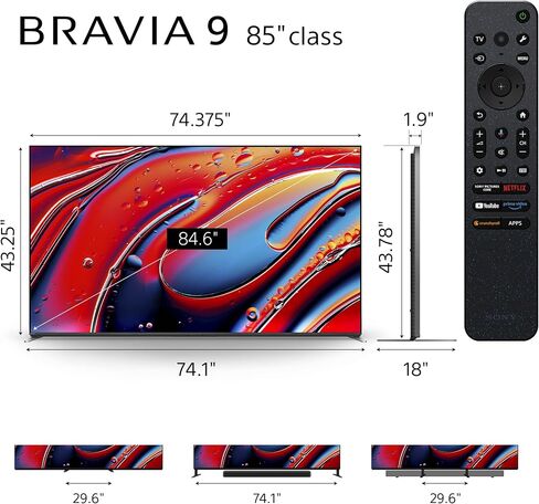 Sony K65XR90 65 Inch XR90 Series Bravia Mini LED HDR QLED 4K Google TV with 2 Year Amber Protection Plan (2024) in Saudi Arabia