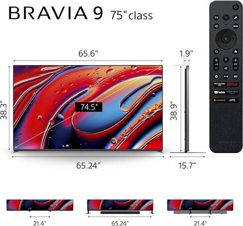 Sony K65XR90 65 Inch XR90 Series Bravia Mini LED HDR QLED 4K Google TV with 2 Year Amber Protection Plan (2024) in Saudi Arabia