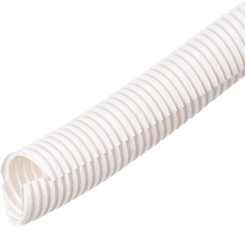 MECCANIXITY Split Wire Loom Tubing PE Corrugated Pipe Conduit 2.5M/8.2ft Length 36x42.5mm White for Wire Cable in Kuwait
