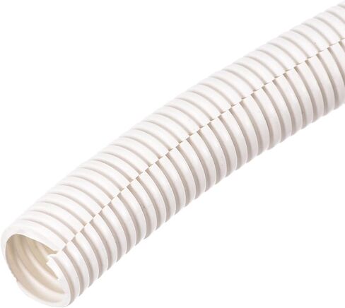 MECCANIXITY Split Wire Loom Tubing PE Corrugated Pipe Conduit 2.5M/8.2ft Length 36x42.5mm White for Wire Cable in Kuwait