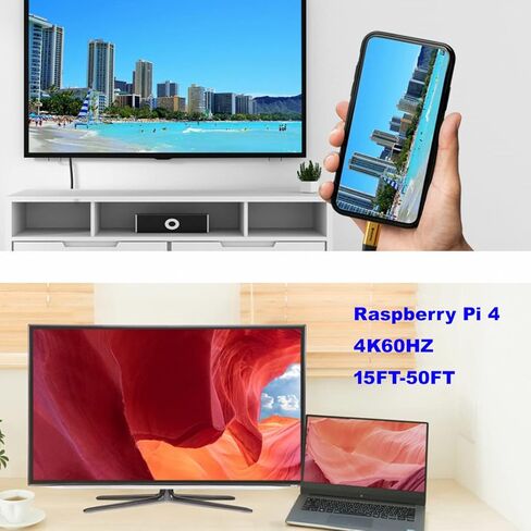 كابل HDMI صغير بطول 75 قدم إلى HDMI، موسع كابل HDMI 4K60HZ مع معزز إشارة مدمج، كابل HDMI V2.0 مع دعم التعادل HDR in Kuwait