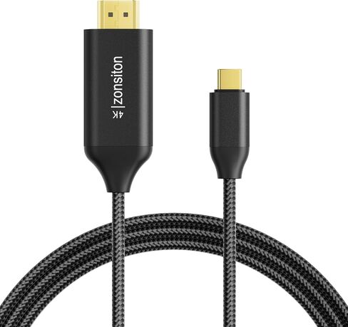 كابل USB C إلى HDMI 4k @30hz 1.8M نوع USB-C إلى HDMI كابل Thunderbolt 3/4 متوافق مع iPhone 15 Pro/Pro Max MacBook Pro/Air iPad Pro/Air iMac in Kuwait