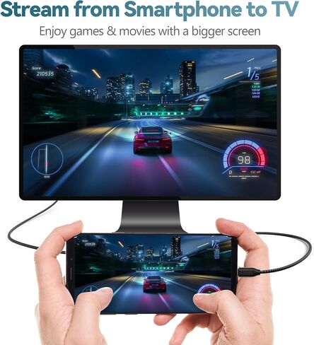 كابل USB C إلى HDMI 4k @30hz 1.8M نوع USB-C إلى HDMI كابل Thunderbolt 3/4 متوافق مع iPhone 15 Pro/Pro Max MacBook Pro/Air iPad Pro/Air iMac in Kuwait