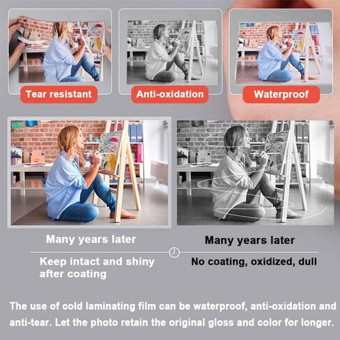 A4 8.27" x 11.7" Glow in The Dark Cold Laminating Film, PET Protective Film for Photos, Outdoor Posters, Billboards, Signs, Files, Specimen, Cards etc (5 Sheets, Green Glow) in Saudi Arabia