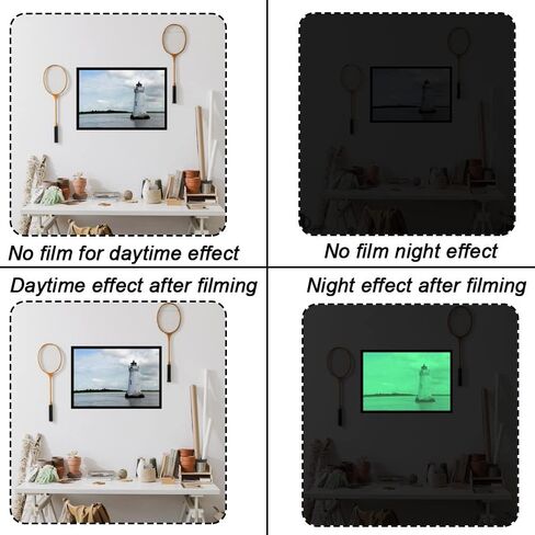 A4 8.27" x 11.7" Glow in The Dark Cold Laminating Film, PET Protective Film for Photos, Outdoor Posters, Billboards, Signs, Files, Specimen, Cards etc (5 Sheets, Green Glow) in Saudi Arabia