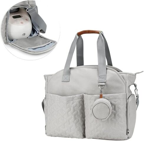 Breast Pump Bag - Baby Diaper Tote Bag with Laptop Sleeve and Insulation Pocket, Fit Most Breast Pumps Like Medela, Spectra S1,S2 in Saudi Arabia