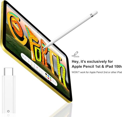 محول شحن Jiunai متوافق مع Apple Pencil الجيل الأول ذكر USB-C إلى أنثى Lightning محول شحن بلوتوث زوج USB-C إلى محول قلم رصاص لقلم Apple Pencil الجيل الأول iPad 10 in Kuwait