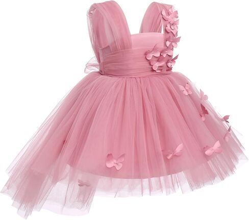 Toddler Baby Flower Girls Sequins Bowknot High Low Tutu Dress Petal Lace Princess Pageant Wedding Birthday Party Dress in Saudi Arabia