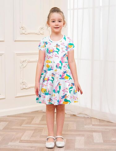 Toddler Dress Cotton Casual Short Sleeve Swing Sundress Little Girl Birthday Party Summer Playwear Dresses in Saudi Arabia