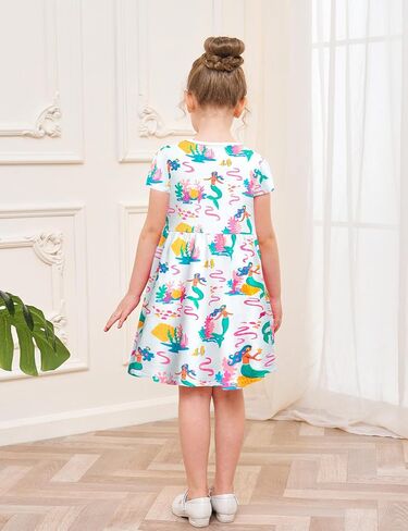 Toddler Dress Cotton Casual Short Sleeve Swing Sundress Little Girl Birthday Party Summer Playwear Dresses in Saudi Arabia