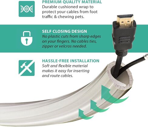 UTW-FCW12-BK 12-Feet Flexi Cable Wrap, Black in Saudi Arabia