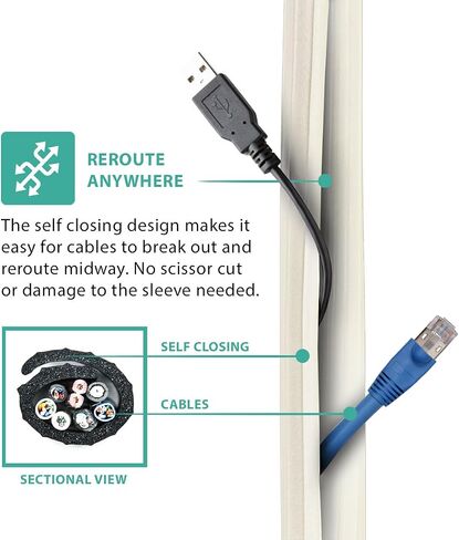 UTW-FCW12-BK 12-Feet Flexi Cable Wrap, Black in Saudi Arabia