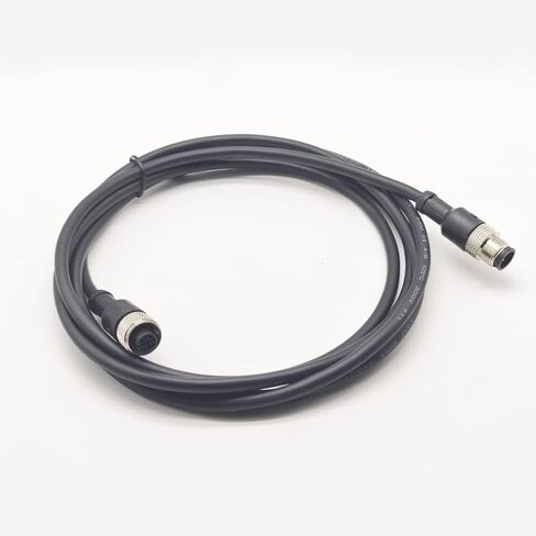 M12 4 Pins Male to Female Connector Cable, A Code Straight Molding Cable Female to Male Aviation Sensor Electrical PVC Cable 250V 4A AC/DC Industrial Molded Cable 2M AWG22（2 Meter） in Saudi Arabia