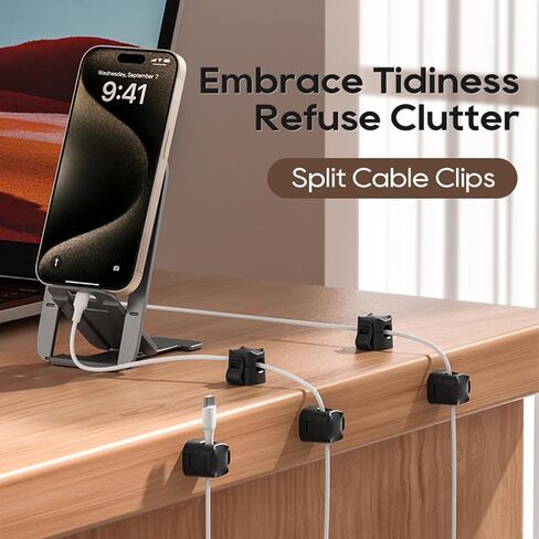 3Pack Cable Clips, JIYHF Cord Organizer for Desk, Wire Organizer, Phone USB Charger Holder, Management Wall Car Desktop Nightstand(Black) in Saudi Arabia